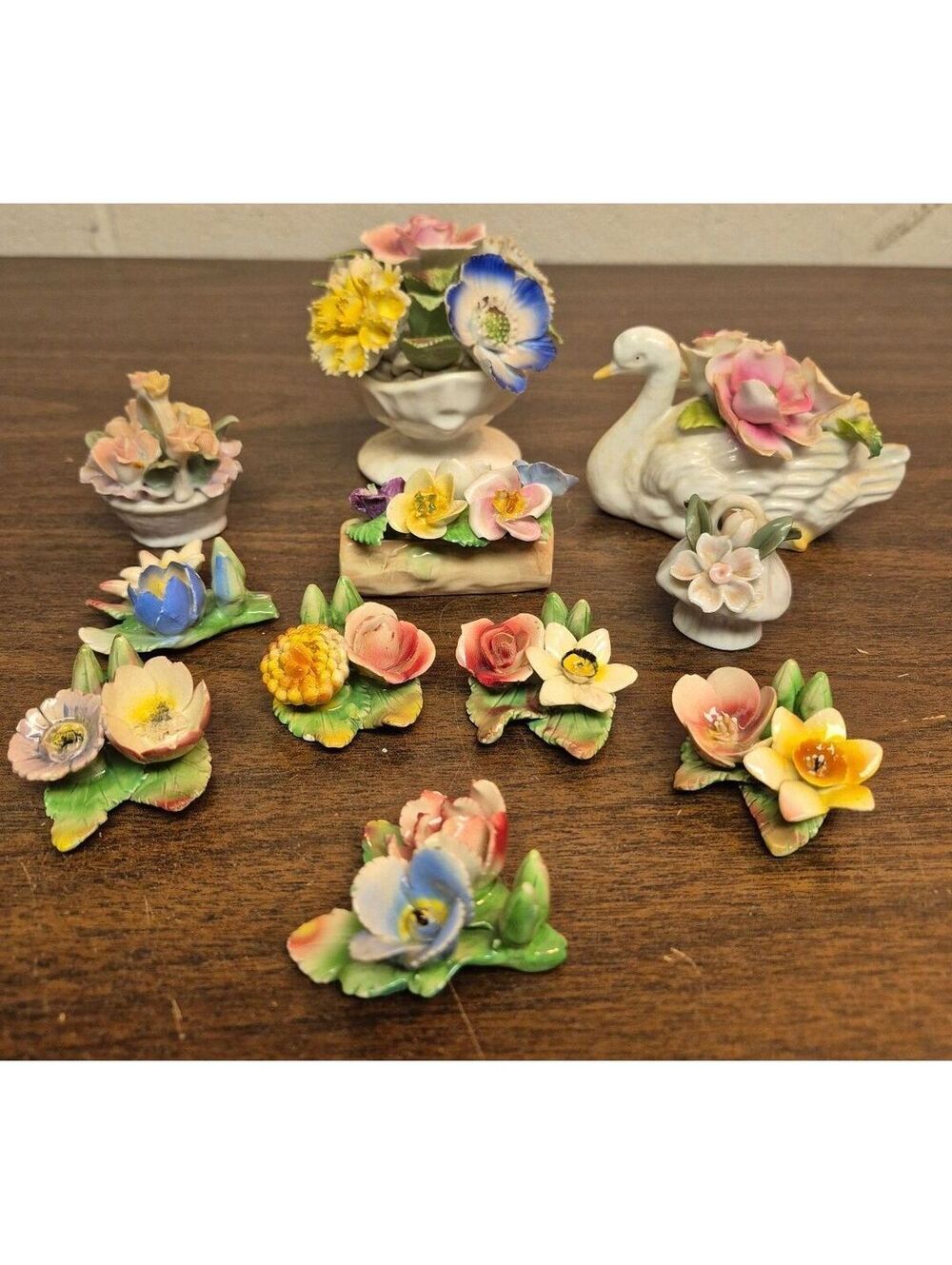 Vintage Coalport and Royal Stratford Porcelain Floral Figurines Collection